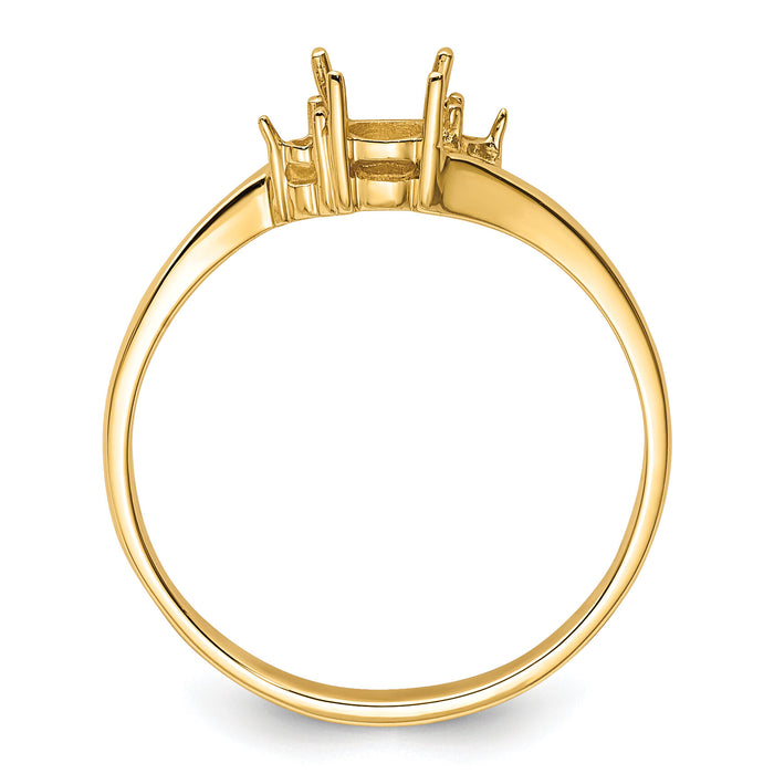 14k Diamond / 4mm Round Gemstone Ring Mounting-Y4712