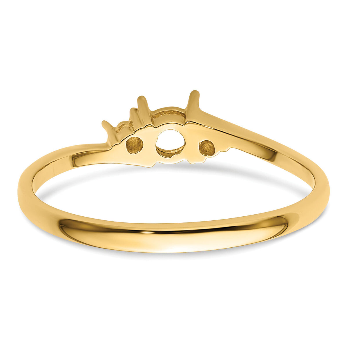 14k Diamond / 4mm Round Gemstone Ring Mounting-Y4712