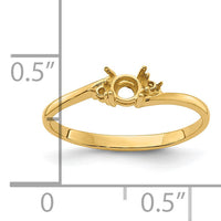 14k Diamond / 4mm Round Gemstone Ring Mounting-Y4712