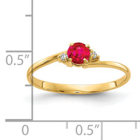 14k 4mm Ruby AA Diamond ring-Y4712R/AA