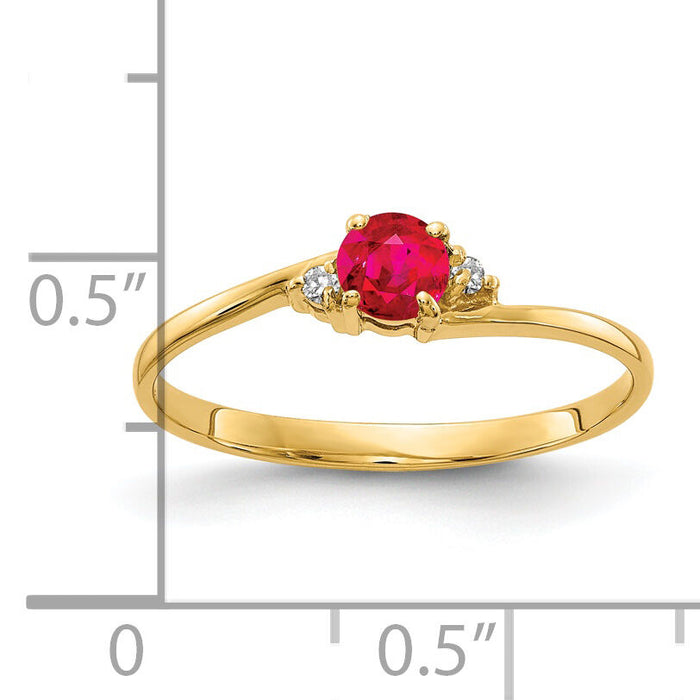 14k 4mm Ruby AA Diamond ring-Y4712R/AA