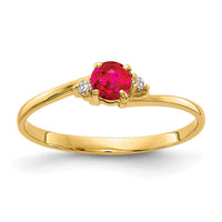 14k 4mm Ruby AA Diamond ring-Y4712R/AA