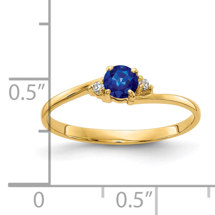 14k 4mm Sapphire AA Diamond ring-Y4712S/AA