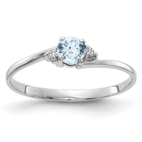 14k White Gold Aquamarine and Diamond Ring-Y4713AQ/AA