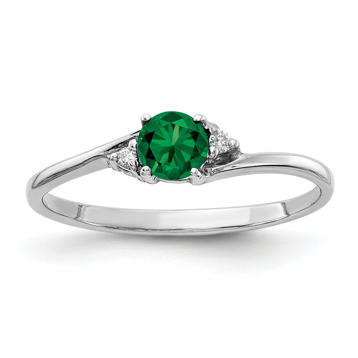 14k White Gold 4mm Mount St. Helens AA Diamond ring-Y4713MS/AA