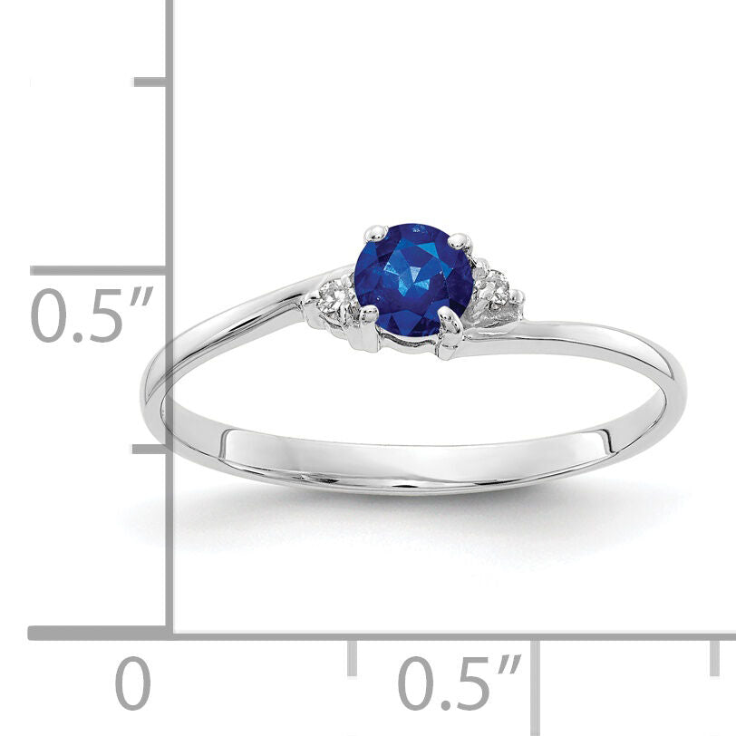 14k White Gold 4mm Sapphire AA Diamond ring-Y4713S/AA