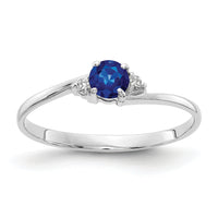 14k White Gold 4mm Sapphire AA Diamond ring-Y4713S/AA