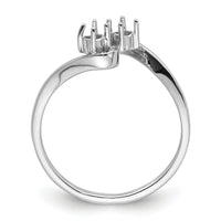 14k White Gold Two 3mm Round Gemstone Ring Mounting-Y4717