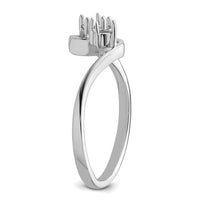 14k White Gold Two 3mm Round Gemstone Ring Mounting-Y4717