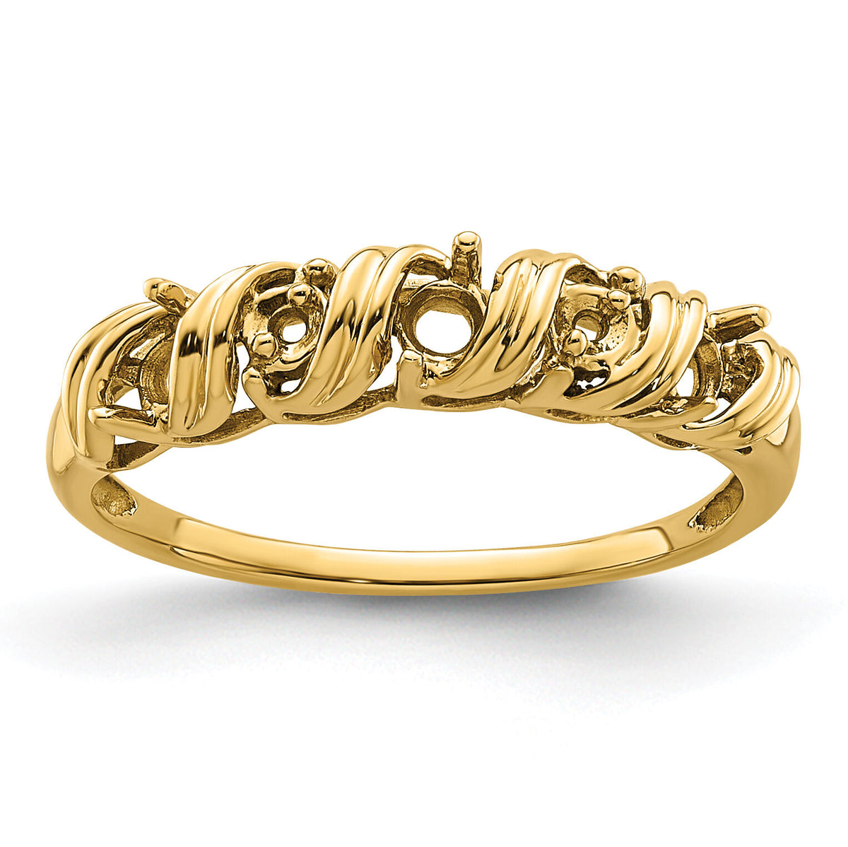 14k Diamond & Gemstone Ring Mounting-Y4718