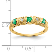 14k 2.75mm Emerald AA Diamond ring-Y4718E/AA