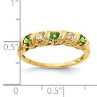 14k 2.75mm Peridot AA Diamond ring-Y4718PE/AA