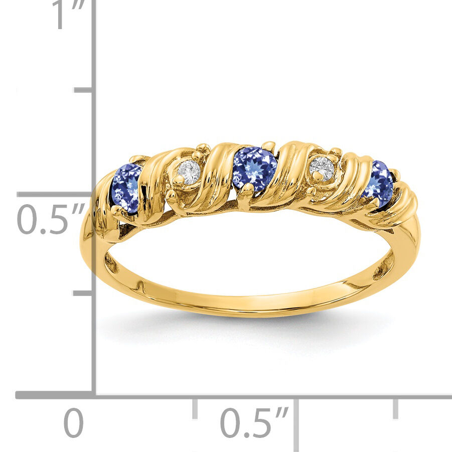 14k 2.75mm Tanzanite AA Diamond ring-Y4718T/AA