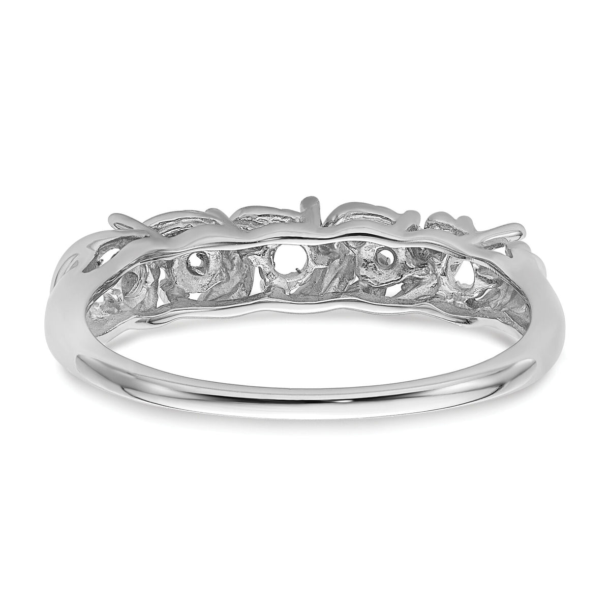 14k White Gold Diamond & Gemstone Ring Mounting-Y4719