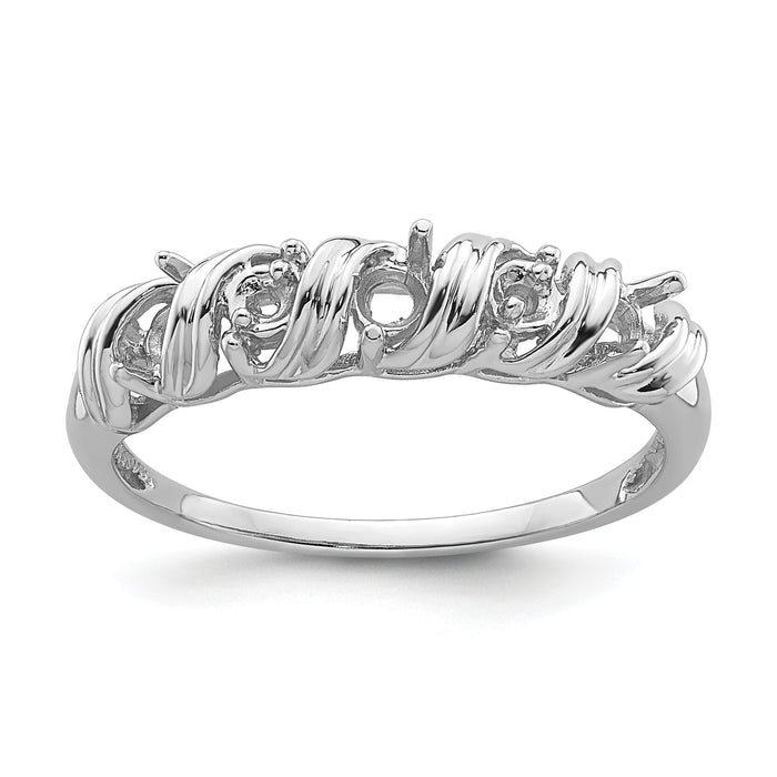 14k White Gold Diamond & Gemstone Ring Mounting-Y4719