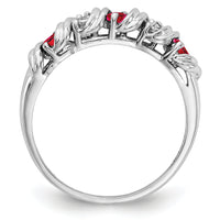 14k White Gold 2.75mm Ruby AA Diamond ring-Y4719R/AA