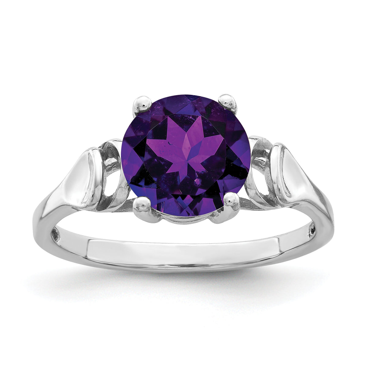 14k White Gold 8mm Amethyst ring-Y4723AM