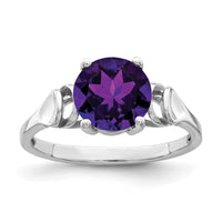 14k White Gold 8mm Amethyst ring-Y4723AM