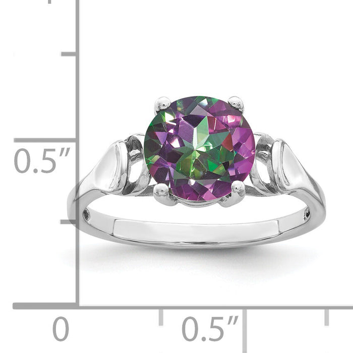 14k White Gold 8mm Fire Topaz ring-Y4723FT