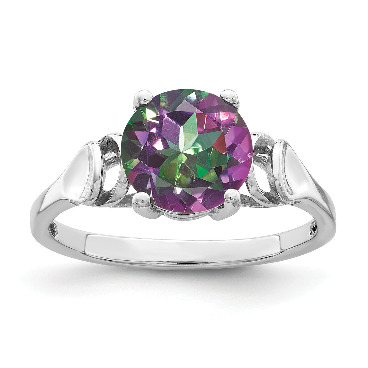 14k White Gold 8mm Fire Topaz ring-Y4723FT