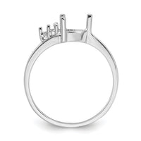 14k White Gold Diamond / 6mm Trillion Gemstone Ring Mounting-Y4745