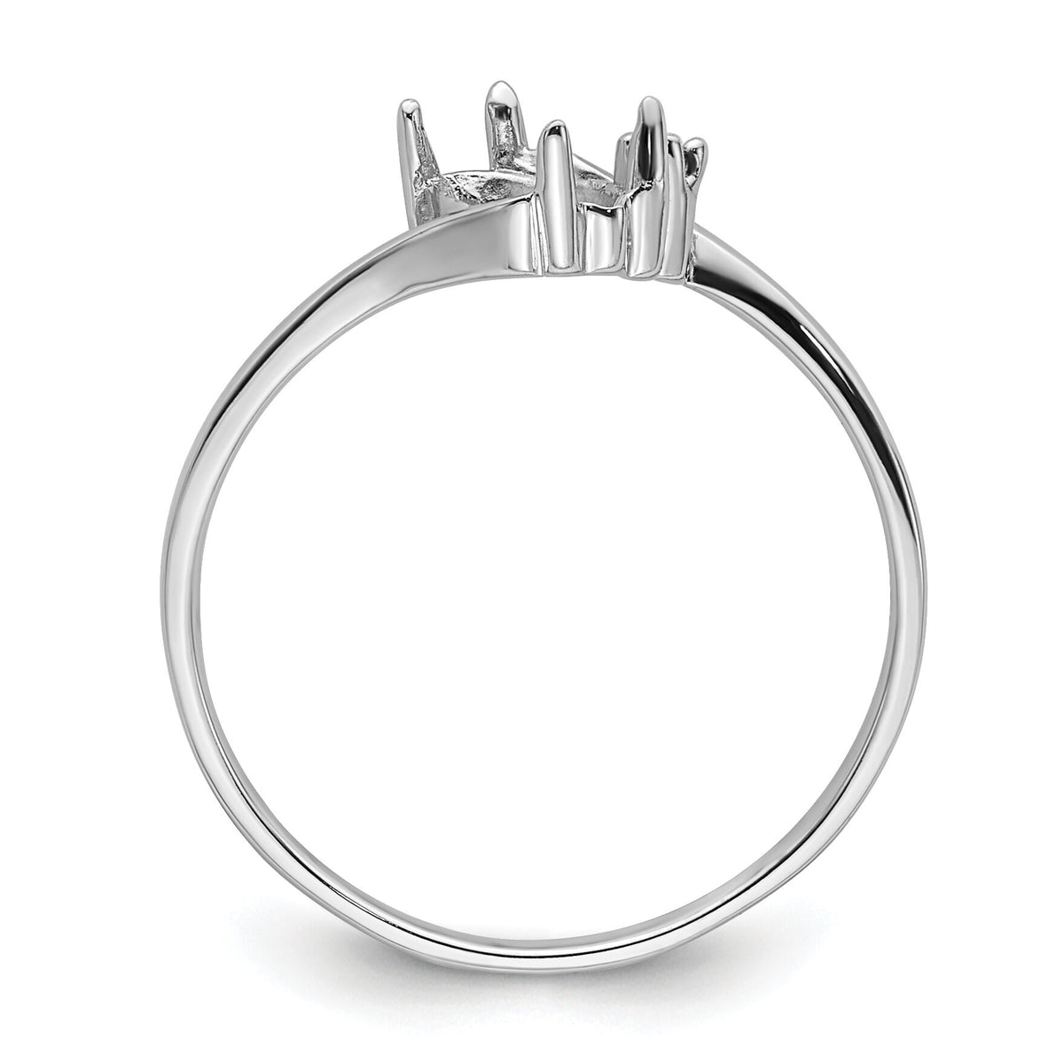 14k White Gold Diamond / 7x3.5mm Marquise Gemstone Ring Mounting-Y4746