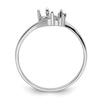 14k White Gold Diamond / 7x3.5mm Marquise Gemstone Ring Mounting-Y4746