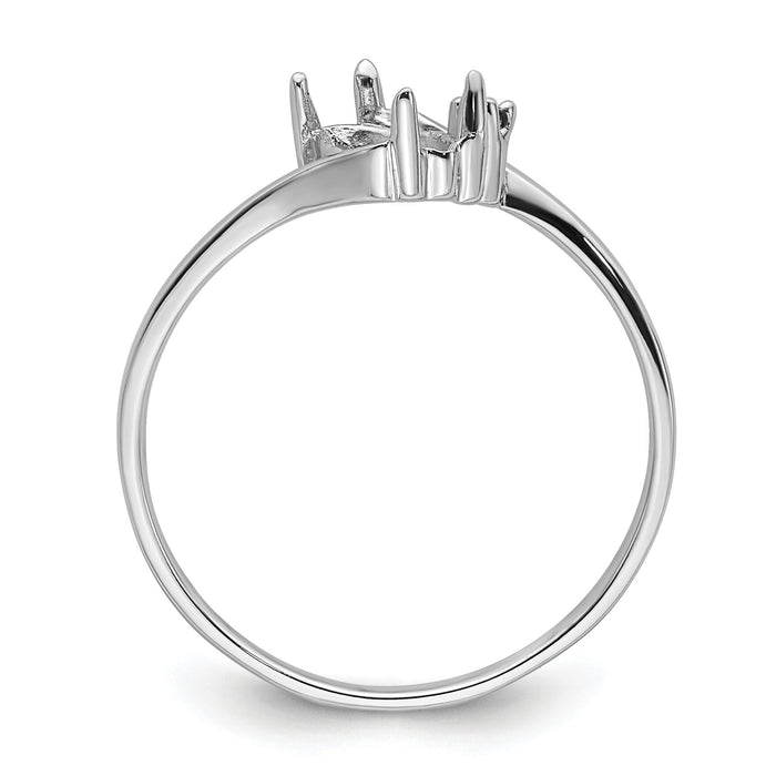 14k White Gold Diamond / 7x3.5mm Marquise Gemstone Ring Mounting-Y4746