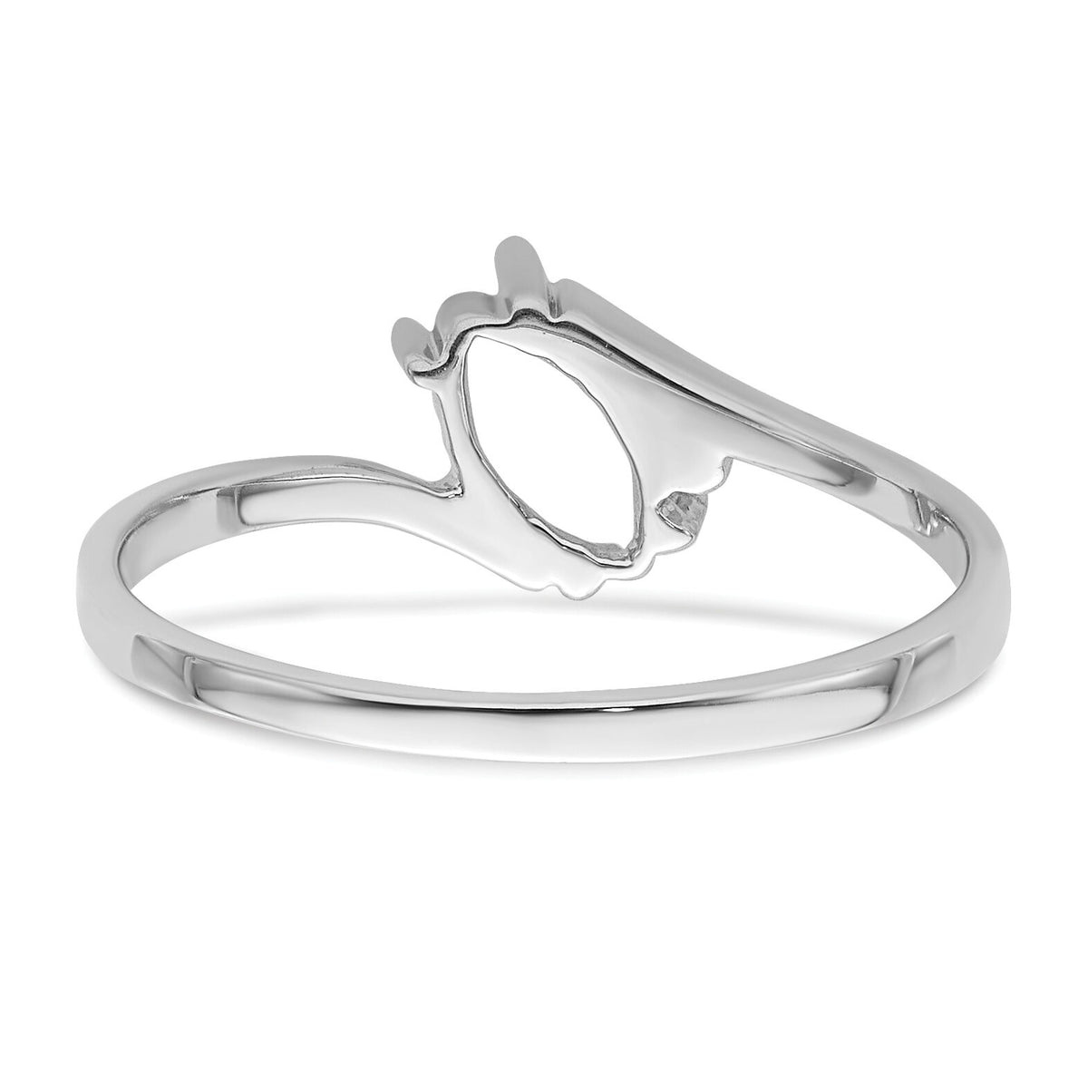 14k White Gold Diamond / 7x3.5mm Marquise Gemstone Ring Mounting-Y4746