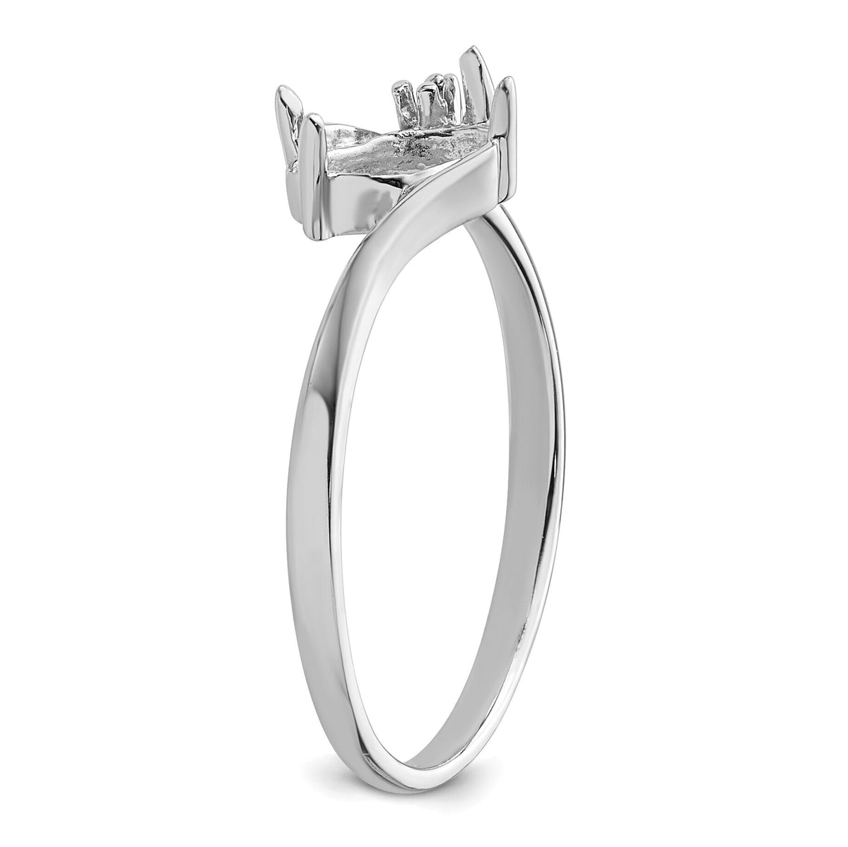 14k White Gold Diamond / 7x3.5mm Marquise Gemstone Ring Mounting-Y4746