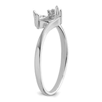 14k White Gold Diamond / 7x3.5mm Marquise Gemstone Ring Mounting-Y4746