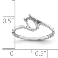 14k White Gold Diamond / 7x3.5mm Marquise Gemstone Ring Mounting-Y4746