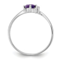 14k White Gold 7x3.5mm Marquise Amethyst AA Diamond ring-Y4746AM/AA