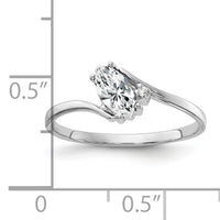 14k White Gold 7x3.5mm Marquise Cubic Zirconia AA Diamond ring-Y4746CZ/AA