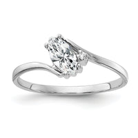 14k White Gold 7x3.5mm Marquise Cubic Zirconia AA Diamond ring-Y4746CZ/AA