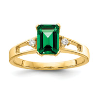 14k 7x5mm Emerald Cut Mount St. Helens AA Diamond ring-Y4757MS/AA