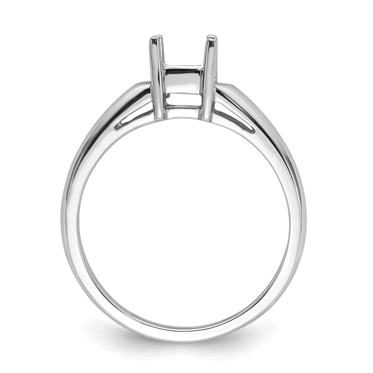 14k White Gold 4mm Princess Gemstone Ring Mounting-Y4780