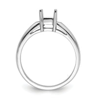 14k White Gold 4mm Princess Gemstone Ring Mounting-Y4780