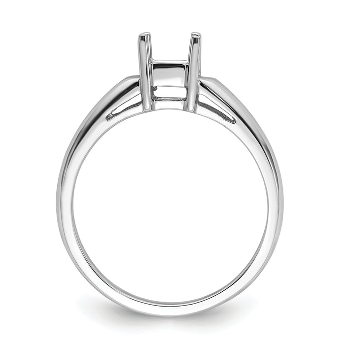 14k White Gold 4mm Princess Gemstone Ring Mounting-Y4780