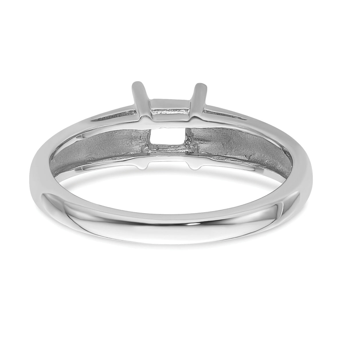 14k White Gold 4mm Princess Gemstone Ring Mounting-Y4780