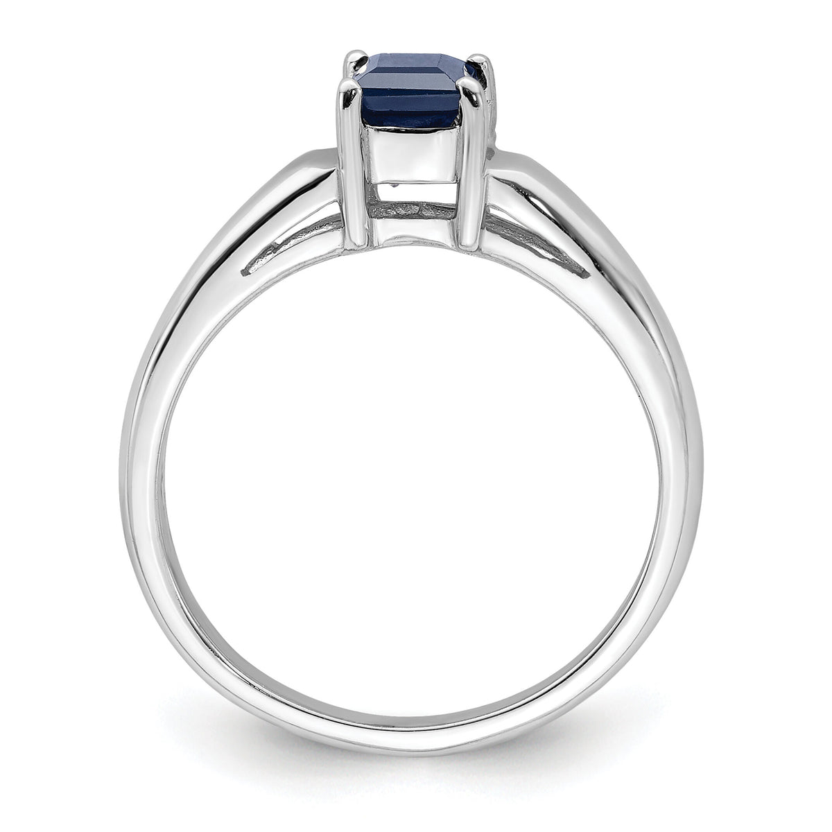 14k White Gold 4mm Princess Cut Sapphire ring-Y4780S