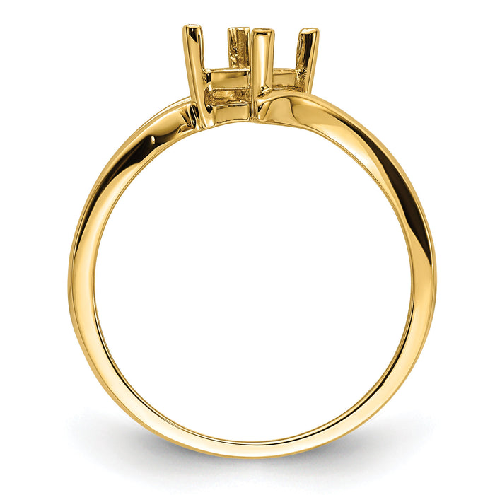 14k 4mm Princess Gemstone Ring Mounting-Y4781