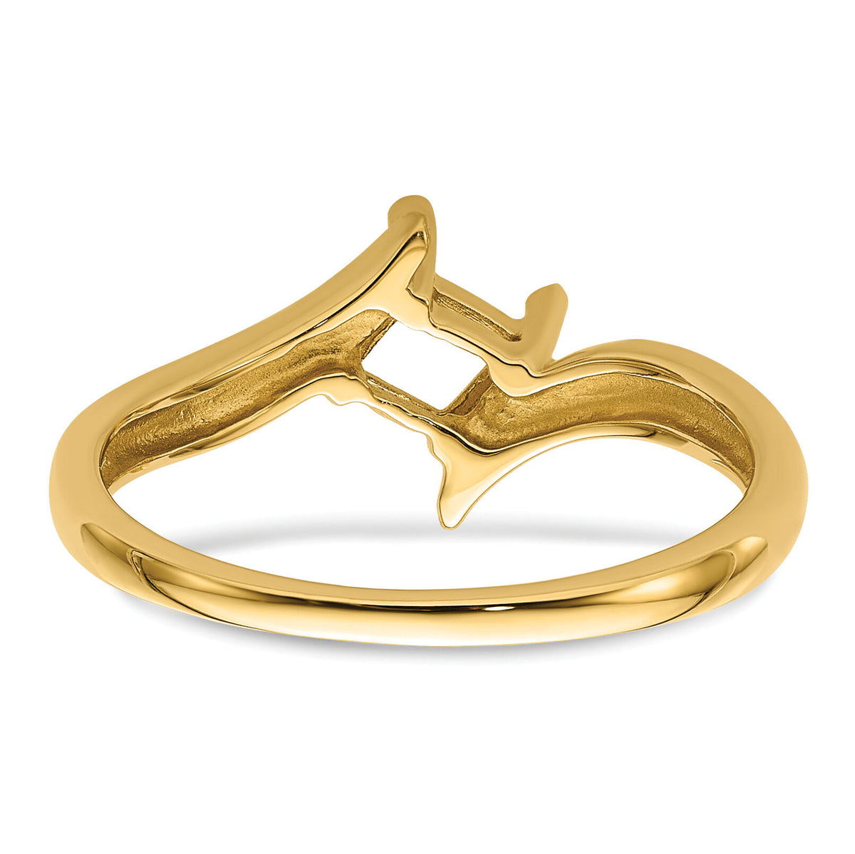 14k 4mm Princess Gemstone Ring Mounting-Y4781