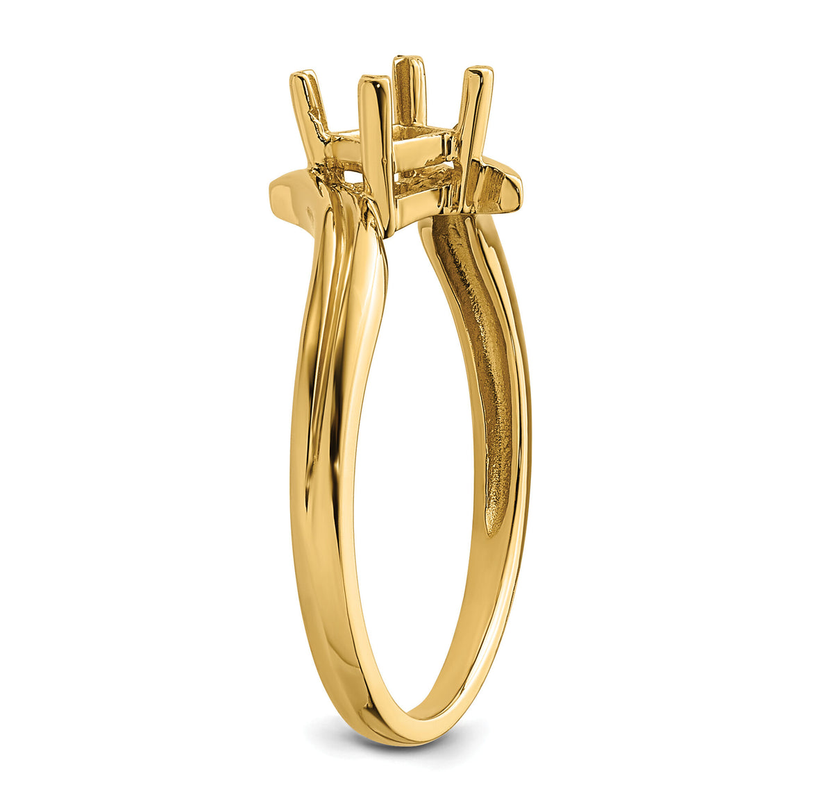 14k 4mm Princess Gemstone Ring Mounting-Y4781