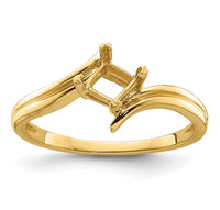 14k 4mm Princess Gemstone Ring Mounting-Y4781