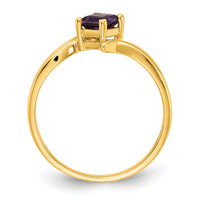 14k 4mm Princess Cut Amethyst ring-Y4781AM