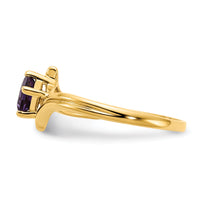 14k 4mm Princess Cut Amethyst ring-Y4781AM