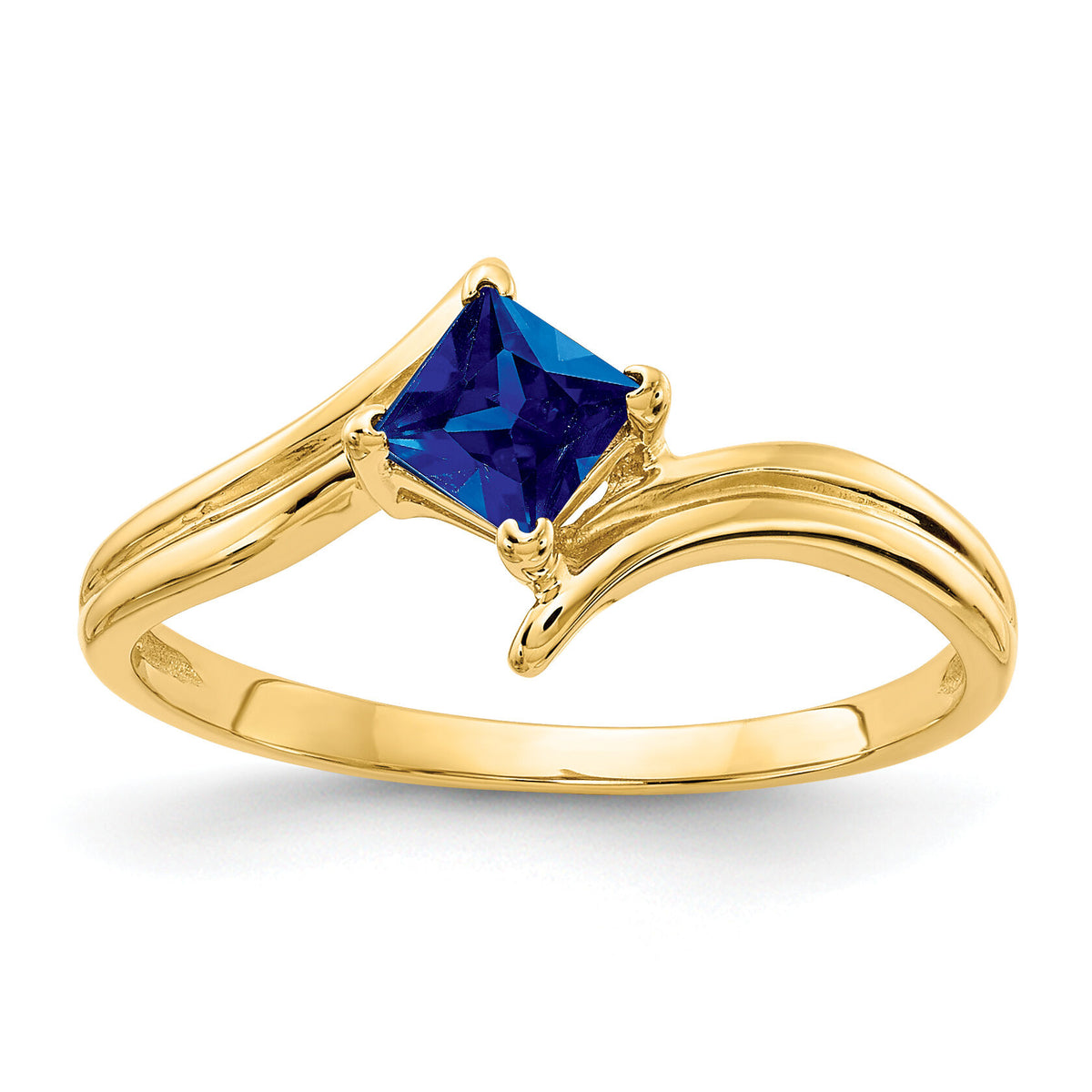14k 4mm Princess Cut Sapphire ring-Y4781S