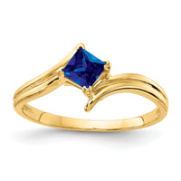 14k 4mm Princess Cut Sapphire ring-Y4781S