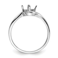 14k White Gold 4mm Princess Gemstone Ring Mounting-Y4785